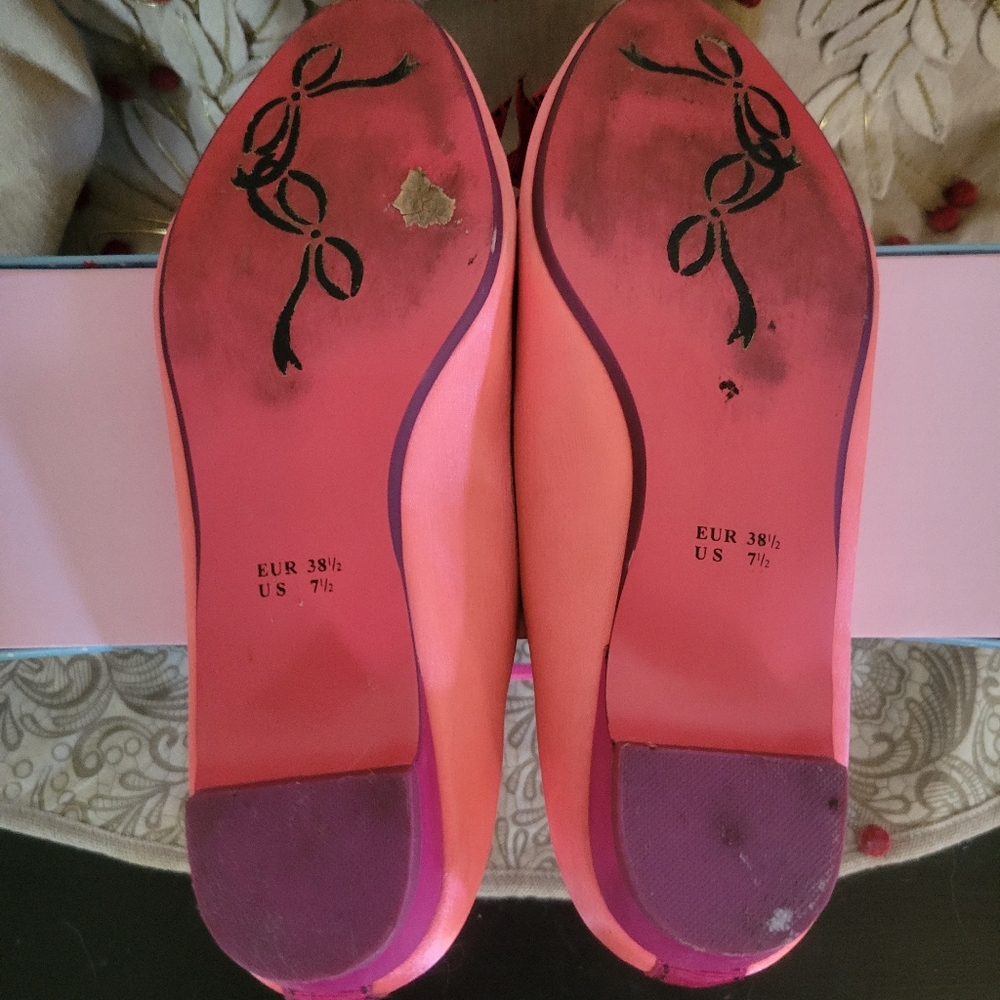 Poetic Licence Pink Peep Toe Flats - Picture 6 of 6